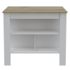Brooklyn Antibacterial Surface Kitchen Island, Three Concealed Shelves