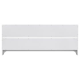 Twin Floor Bed with Bedside Bookcase,Shelves,Guardrails,White
