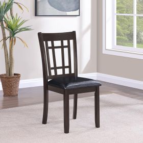 Espresso and Black Lattice Back Side Chairs (Set of 2)