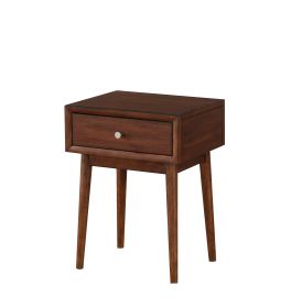 Modern Style 1pc End Table Drawer Brown Finish Living Room Furniture Stylish Table