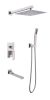 Wall mounted shower system combo with hand shower, 16 inch shower head and tub spout