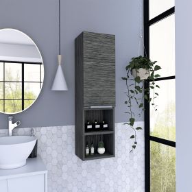 DEPOT E-SHOP Savona Medicine Single Door Cabinet, Two External Shelves, Two Interior Shelves, Smokey Oak