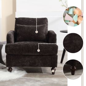 Wood Frame Armchair, Modern Accent Chair Lounge Chair for Living Room,Tufted Club Chair, Mid Century Modern Arm Chairs with Studded, Solid Wood Frame