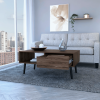 Coffee Table, One Open Shelf, One Drawer, Dark Walnut