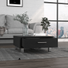 Coffee Table, One Drawer, Four Legs, Black