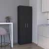 Pantry Cabinet 67" H, 5 Internal Shelves, Two Doors, Black