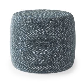 Bayley - Round Braided Pouf - Aegean Blue / Natural