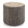 Larissa 18 inch Wide Round Pouf in Natural Hand Braided Jute