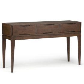 Harper 54 inch Wide Solid Wood Console Sofa Table in Walnut Brown