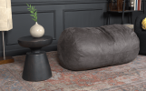 Michael 4 Foot Cylindrical Suede Bean Bag, Charcoal