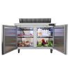 VEVOR Commercial Refrigerator, 48" Sandwich & Salad Prep Table, 12.85 Cu. Ft Thick Stainless Steel Refrigerated Food Prep Station with 12 Pans Cutting