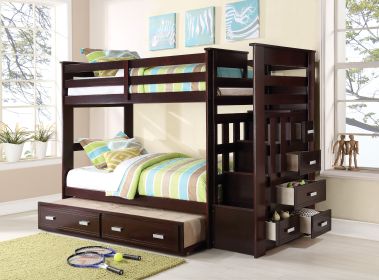 Allentown Espresso Finish Twin/Twin Bunk Bed W/Trundle & Storage