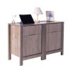 Farmhouse End Table Set of 2, Nightstand with Charging Station, 3 Tiers Side Table with Storage Cabinet and 2 Drawers