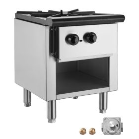 Commercial Gas Stove with Cabinet, Propane and Natural Gas Countertop Cooking Stove Range, Stainless Steel Gas Hot Plate