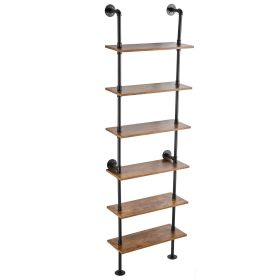 VEVOR Industrial Pipe Shelf 6 Tier 24x9.84in Wall-Mount for Kitchen Bedroom