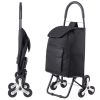 Stair Climber Trolley Dolly, 36L Folding Shopping Cart, Grocery Cart Trolley Laundry Stair Climbing Handcart with 6 Wheels & Oxford Cloth Bag, Foldabl