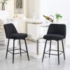 Counter Height Swivel Bar Stools Set of 2, 360Ã‚Â° Swivel Upholstered Barstools with Back and Metal Legs, 25.6" Seat Height