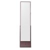 VEVOR Mirror Jewelry Cabinet 360Â° Swivel Standing Mirror with Storage Brown