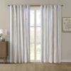 Poly Printed Curtain Panel with Tufted Stripe and Lining White/Brown 50x84"