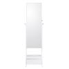 VEVOR Mirror Jewelry Cabinet Standing Mirror with Storage Full Length White