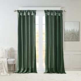 1 PC Twist Tab Lined Window Curtain Panel Green 50x95"