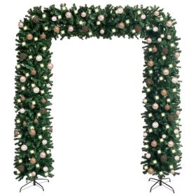 Christmas Tree Arch with LEDs&Ball Set Green 94.5"