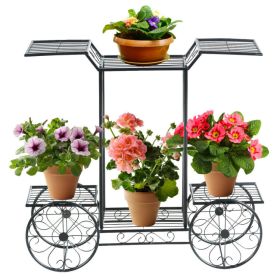 6-Tier Garden Cart Flower Rack Display Decor Pot Plant Holder