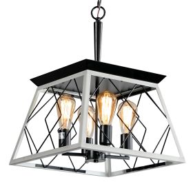4-Light Farmhouse Chandeliers For Dining Room White(No Bulbs)