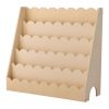Montessori Bookshelf, 5-Tier Scalloped Kids Bookshelf, Front Facing Toddler Bookcase, Dual Hooks for Hanging Backpacks, Baby Bookshelf for Kids Room