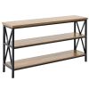 Narrow Console Sofa Table, 55.1 inches Behind Couch Table, 3-Tier Long Entryway Table and Skinny Hallway Table, Narrow Sofa Table with Metal Frame