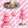 31.5in Christmas Tree Cat Scratcher, Cat Scratching Post for Indoor Cats, Large Sisal Cat Scratching Tree Cat Scratch Tower, Pink