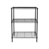 3-Tier Multipurpose Wire Shelving Rack, Black Color,750lbs Load Capacity