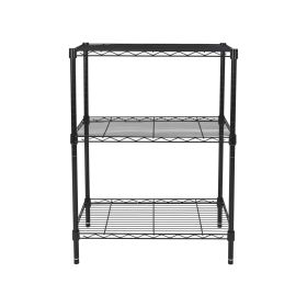3-Tier Multipurpose Wire Shelving Rack, Black Color,750lbs Load Capacity