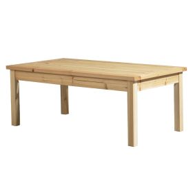 Outdoor Wood Coffee Table, 44" Farmhouse Side Table for Patio