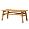 Outdoor Wood Coffee Table, 42" Farmhouse Side Table for Patio