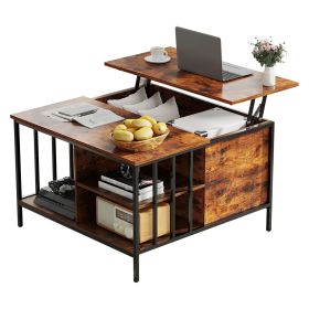 Farmhouse Lift Top Coffee Table with Storage - 31.5" Adjustable Height Living Room Table