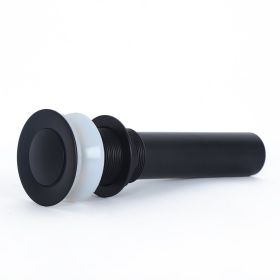 Modern Solid Brass Pop Up Sink Drain with Overflow for Bathroom Sink in Matte Black