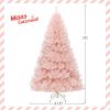 7ft Pink Artificial Christmas Tree Hinged Full Fir Tree with Metal Stand