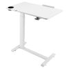 Overbed Table, Mobile Bed Side Table with Flip Desktop and 4 Hidden Wheels, Height & Angle Adjustable Rolling Laptop Desk with Cup Holder