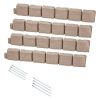 Faux Stone Landscape Edging, 46.8 x 3.9 in Realistic Lawn Edging, Flexible Brick-Sized Garden Edging Border with Anchoring Spikes