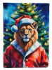 Lion Christmas House Flag Large Porch Sleeve Pole Decorative Outside Yard Banner Artwork Wall Hanging, Polyester, House Size, Multicolor