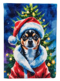 Black and Tan Chihuahua Christmas House Flag Large Porch Sleeve Pole Decorative Outside Yard Banner Artwork Wall Hanging, Polyester, House Size, Multi