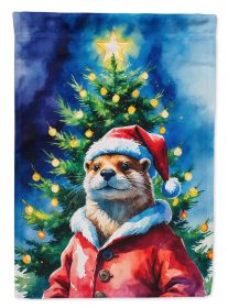 Otter Christmas House Flag Large Porch Sleeve Pole Decorative Outside Yard Banner Artwork Wall Hanging, Polyester, House Size, Multicolor
