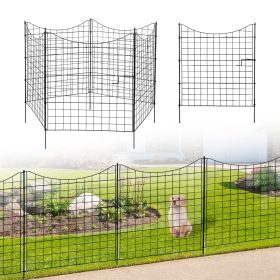 4 Panels Metal Decorative Garden Fence No Dig Animal Dog Barrier Garden Temporary Border Fencing for Yard Patio Outdoor 4 Panels 36"(L)Ã—39"(H)+1 Gate