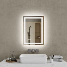 20"x28" LED Bathroom Mirror, Front-Lit and Back-Lit, 3 Color Tem Adjustable, Brightness Memory, Anti-fog LED Vanity Mirror[Unable to ship on weekends]