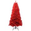 Artificial 5ft Red Christmas Tree with 624 PVC Branch Tips, Hinged Premium & Foldable Base for Indoor Holiday Decorating