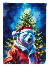 Polar Bear Christmas House Flag Large Porch Sleeve Pole Decorative Outside Yard Banner Artwork Wall Hanging, Polyester, House Size, Multicolor