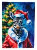 Zebra Christmas House Flag Large Porch Sleeve Pole Decorative Outside Yard Banner Artwork Wall Hanging, Polyester, House Size, Multicolor