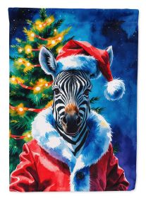 Zebra Christmas House Flag Large Porch Sleeve Pole Decorative Outside Yard Banner Artwork Wall Hanging, Polyester, House Size, Multicolor