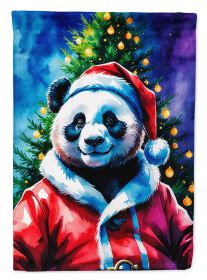 Panda Christmas House Flag Large Porch Sleeve Pole Decorative Outside Yard Banner Artwork Wall Hanging, Polyester, House Size, Multicolor